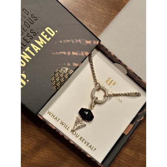 Bomb Party UNTAMED "Falling With Purpose" Necklace on Onyx Sandstone on Gold - Picture 2 of 3